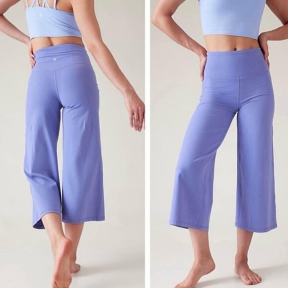 Athleta Pants - Athleta Elation Wide Crop Pant in Purple Lavendar Size Small Petite
